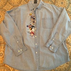 Vintage Denim Looney Tunes Button Down